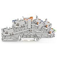 WAGO Svorka 2203-6541 Instalační patrová s ovládacími otvory a tlačítkem 2,5 mm², šedá