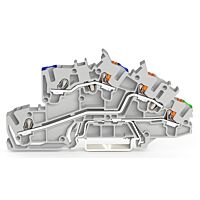 WAGO Svorka 2203-7546 Instalační patrová s ovládacími otvory a tlačítkem 2,5 mm², šedá
