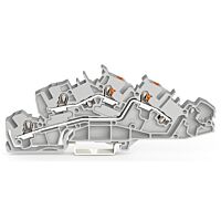 WAGO Svorka 2205-7542 Instalační patrová s ovládacími otvory a tlačítkem 4 mm², šedá