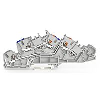 WAGO Svorka 2205-7549 Instalační patrová s ovládacími otvory a tlačítkem 4 mm², šedá