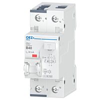 OEZ Jističochránič In 40 A, Ue AC 230 V, charakteristika B, Idn 30 mA, 1+N-pól, Icn 10 kA, typ F, provedení K typ OLI-40B-1N-030F-K