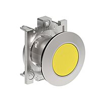 LOVATO PUSH-Tlačítkový ovladač Ø30mm zapuštěný kovový, lícující, žlutý