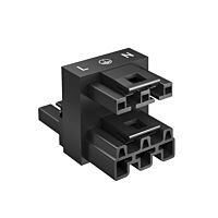 OBO BETTERMANN Rozbočovací prvek, 3P, 1E/2A,typ WINSTA® MIDI, 25A/250V 51x30x33, černá Polyamid, PA typ VB2-WIN 3P