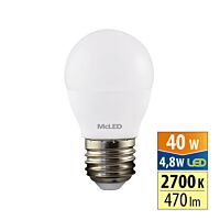MCLED Žárovka LED 4,8W-40 E27 470lm 2700K úhel 200°