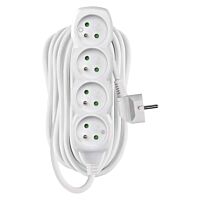 EMOS Přívod prodlužovací 10m 4zásuvka bílá PVC 1,5mm2