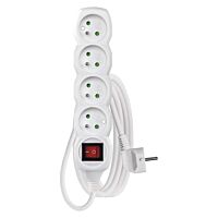 EMOS Přívod prodlužovací 3m 4zásuvka s vypínačem bílá PVC 1,5mm2