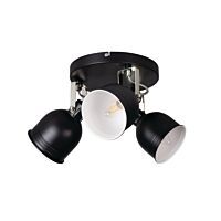 KANLUX Svítidlo DERATO EL-3O B-SR 3x8W E14 přisazené IP20 černá/stříbrná