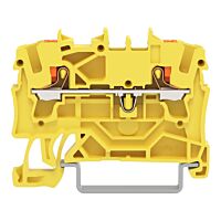 WAGO Svorka 2202-1206 2vodičová průchozí s ovládacím tlačítkem 2,5 mm², žlutá