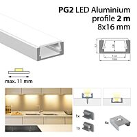 Profil AL 16/8mm PG2 mléčný 2m komplet