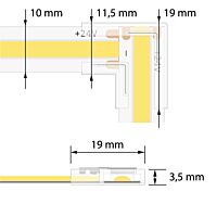 MCLED Spojka rohová dvou jednobarevných LED pásků šíře 10 mm, 2 piny, max. 5,5 A