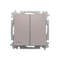 ABB Zoni 3559T-A52940 244 Spínač dvojitý střídavý s krytem, řazení 6+6, IP44 greige