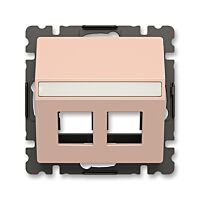 ABB Zoni 5014T-A00418 242 Kryt ovládání zásuvky komunikační přímé (2x), s upevňovacím třmenem pudrová