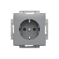 ABB ZONI Zásuvka 6620T-A07657 241 jednonásobná s bočními kontakty, s clonkami šedá