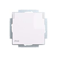 ABB ZONI Zásuvka 6620T-A07995 500 jednonásobná s bočními kontakty, s clonkami, s víčkem, IP44 bílá