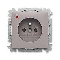 ABB ZONI Zásuvka 6699T-A06657 244 jednonásobná, s clonkami, s ochranou před přepětím greige
