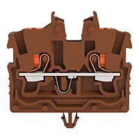 WAGO Svorka 2250-311/000-014 2vodičová průchozí Mini s ovládacím tlačítkem 1 mm², hnědá