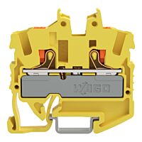 WAGO Svorka 2252-1206 2vodičová průchozí Mini s ovládacím tlačítkem 2,5 mm², žlutá
