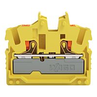 WAGO Svorka 2252-326 2vodičová průchozí Mini s ovládacím tlačítkem 2,5 mm², žlutá