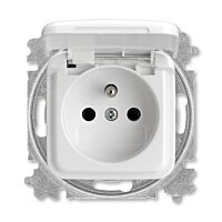ABB REFLEX SI Zásuvka 6619B-A06387 B s víčkem a clonkami, bezšroubové svorky, IP40, alpská bílá