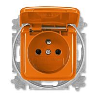ABB REFLEX SI Zásuvka 6619B-A06387 P s víčkem a clonkami, bezšroubové svorky, IP40, oranžová