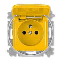 ABB REFLEX SI Zásuvka 6619B-A06387 Y s víčkem a clonkami, bezšroubové svorky, IP40, žlutá