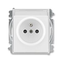 ABB ELEMENT TIME Zásuvka 6619E-A06352 01 s clonkami, bezšroubové svorky, IP40, bílá / ledová bílá