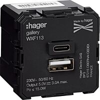 Přístroj dvojité nabíjecí zásuvky USB A+