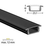 Profil AL 23/8mm VP černý 1m komplet