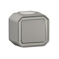 LEGRAND Spínač PLEXO č.6, 10A, 250V, na omítku, IP55, šedá