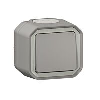 LEGRAND Spínač PLEXO 10A, 250V, na omítku, IP55, šedá