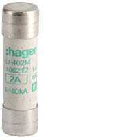 HAGER Pojistka LF402M, velikost 14x51, 2A aM, válcová (balení 10ks)