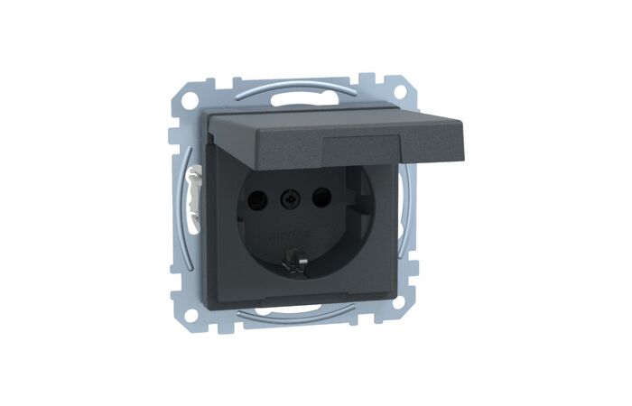 Zásuvka Schuko, Sys-M, IP44, antracit