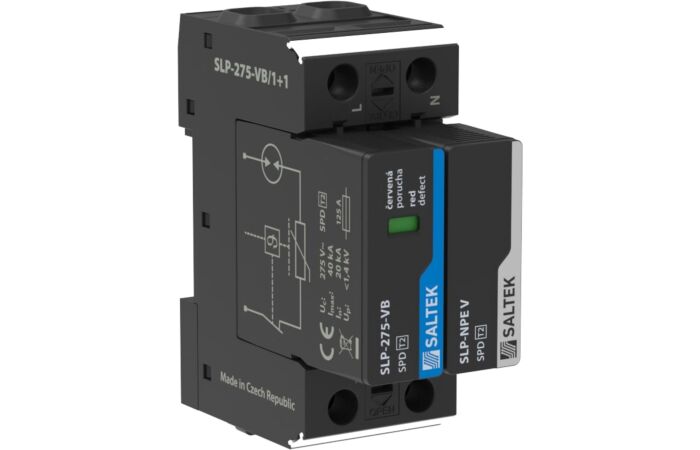 SALTEK Modul SLP-275-VB/1+1 svodič přepětí kombi vhodný pro 1-fázový systém TT, 40 kA (8/20)