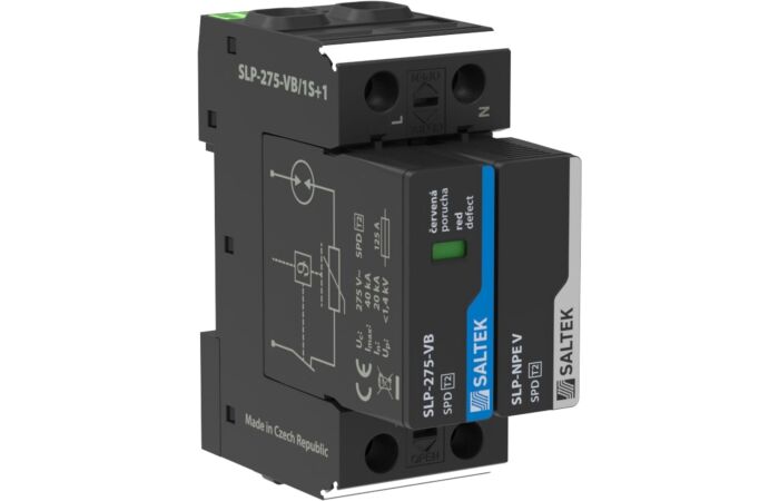SALTEK Modul SLP-275-VB/1S+1 svodič přepětí kombi vhodný pro 1-fázový systém TT, 40 kA (8/20), dálková signalizace poruchy
