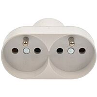 JONEX Zásuvka rozbočovací 230V/10A 2násobná kulatá IP20 bílá