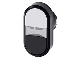 SIEMENS Dvojtlačítko 22 mm, kulaté, plast, bílá, černá