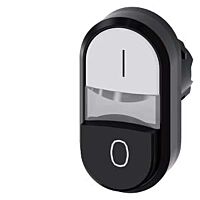 SIEMENS Dvojtlačítko 22 mm, kulaté, plast, bílá: I, černá: O