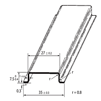 SCHMACHTL Lišta TS 35x7,5/1m neperforovaná pozink pasivovaná 1000mm