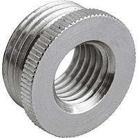 AGRO  Závitová redukce M20 x 1,5 / M12 x 1,5, mosazná, kruhová, vroubkovaná, délka závitu 8 mm