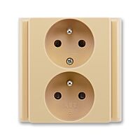 ABB CLASSIC Dvojzásuvka 5512-2249 D2 chráněná, 81x81 mm, béžová