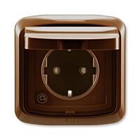 ABB Zásuvka 1nás. podle DIN, s clonkami, víčkem, rámečkem, s drápky, IP44  5518A-3999 H