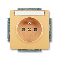 ABB Zásuvka jednonásobná s ochr. kolíkem, s clonkami, s popis. polem  5518G-A02352 D1