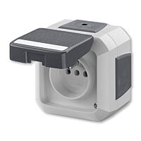ABB Zásuvka s ochr. kolíkem, s víčkem, s pop. polem, pro průb. montáž, IP54  5519N-C02542 S