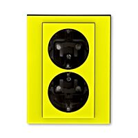 ABB Zásuvka dvojnásobná s ochrannými kontakty (podle DIN), s clonkami, bš.  5522H-C03457 64