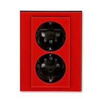 ABB Zásuvka dvojnásobná s ochrannými kontakty (podle DIN), s clonkami, bš.  5522H-C03457 65