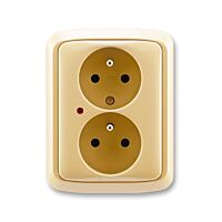 ABB TANGO Dvojzásuvka 5592A-A2349D s ochranou před přepětím, béžová