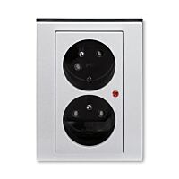 ABB LEVIT Dvojzásuvka 5593H-C02357 70 s ochranou před přepětím , IP40, titanová/kouřová černá