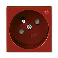 ABB PROFIL 45 Zásuvka 5595N-C02357 R1 s ochranou před přepětím a optickou signalizací poruchy, karmínová (RAL 3003)