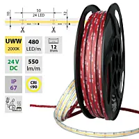 COB LED pásek UWW, 480LED/m, 8W/m, 640lm