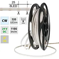 LED pásek SOB CW, 320LED/m, 10W/m, DC 24
